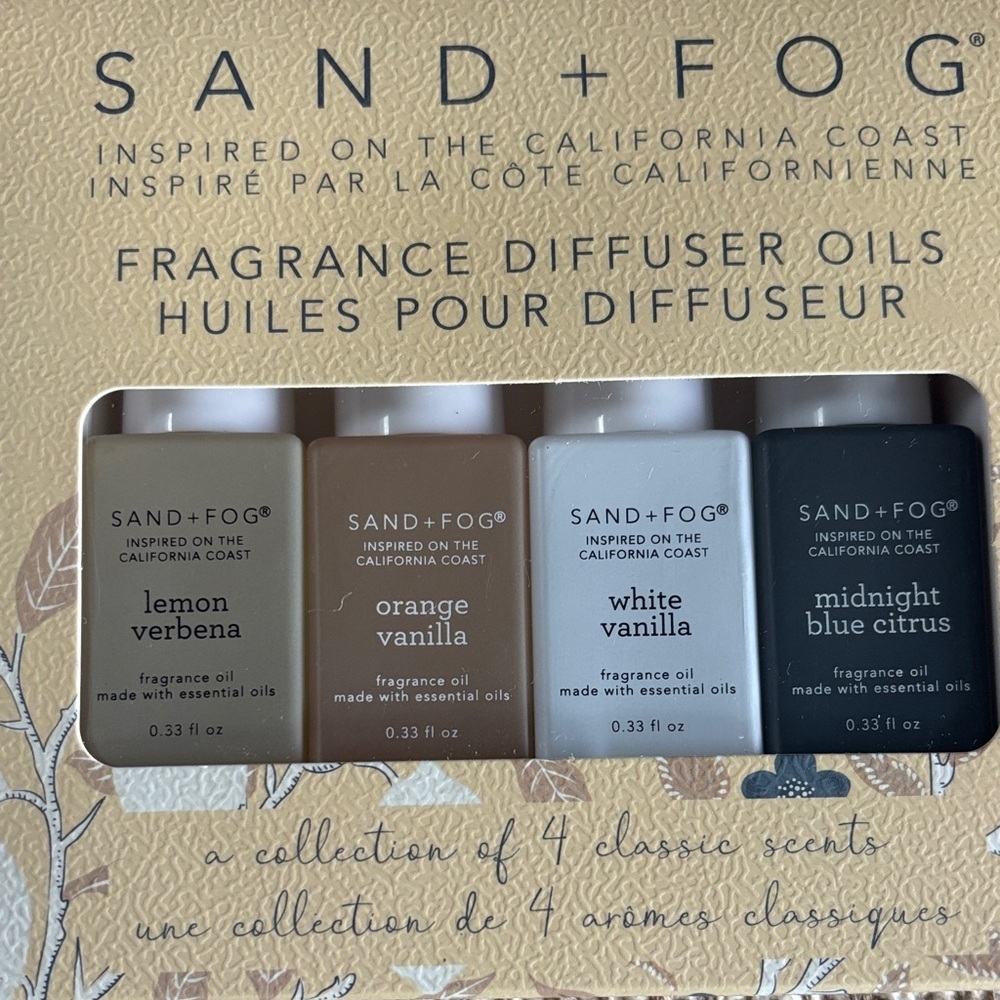 SAND + FOG Fragrance Diffuser Oils Set - Lemon, Orange, White, Midnight